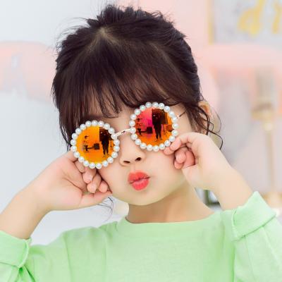 China Fashion BL138 Children's Cute Sun Glasses Kids Sun Glasses Baby Sun Glasses Metal Frame Sun Pearl Sun Glasses Custom Wholesale Custom for sale