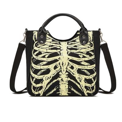 China 2021 New Fashion Waterproof Halloween Handbag Skull Sling Bag Canvas Bag Fashion Luminous Skull Cross - Body For Men for sale