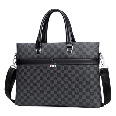 China Custom PU Leather Briefcase Logo Business Laptop Waterproof Computer PU Handbag Men Laptop Bag Wholesale Custom for sale