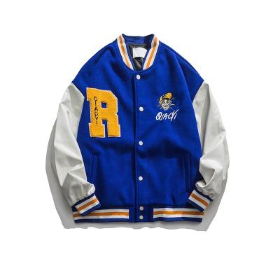 China Customized Baseball Fleece Versity Jacket Winter Men Coats Breathable Chenille Embroidery Logo Spring Men's Coats Shear Plus Size Jackets For Men for sale