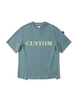 China High Quality Viable Logo Cotton Unisex Vintage Men's Plain Drop T-Shirt Custom Made Sweated Casual Wholesale Off Shoulder for sale