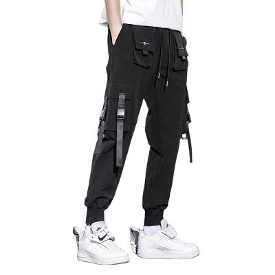 China Custom Logo Oversized Trousers Anti-pilling Cotton Rope Sports Pants Men Waist Rope Pants Men Striped Fitness Casual Pants Sports for sale