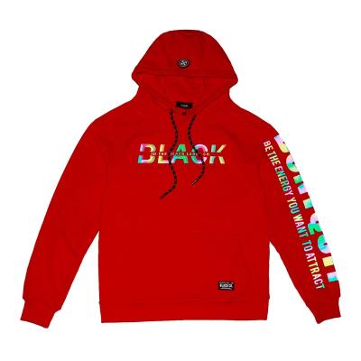 China OEM Custom Made RED Custom Men's Rainbow 3m Hoodie Reflective High Quality Logo Fleece 3m Flannel Fabric Heavy Oversized Men's Hoodies for sale