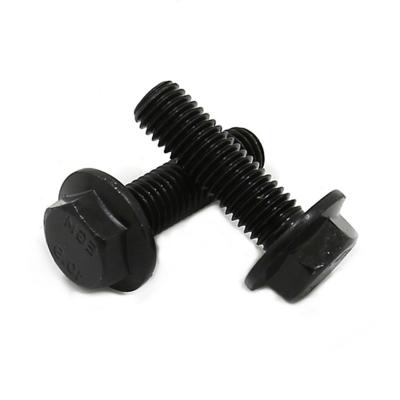 China High Strength Black Carbon Steel Hex Flange Bolt Oxide Screw Grade 8.8 Carbon Steel Hexagon Bolt for sale