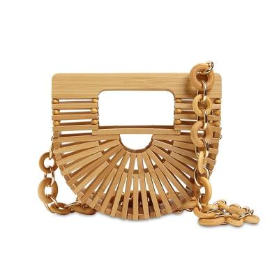 China 2021 Bamboo Women Fashion Bamboo Woven Shoulder Bag Designer Handbags Famous Brands Luxury Beach Fashion Bamboo Bag for sale