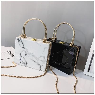 China High Quality Fashion Marble Printing Box Lady Shoulder Cross - Body Handbags Acrylic Clutch Purse For Women Handbags for sale