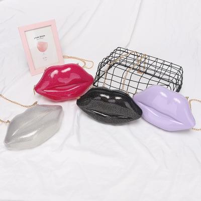 China 2021 Fashion New Fun Sexy Lips Phone Bag Mini Cute Jelly Bags Messenger Bag For Women Chain Handbags 2021 for sale