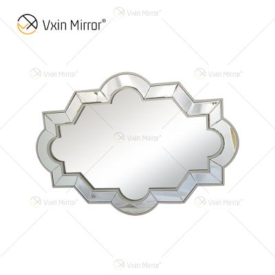 China Modern Unique Design Wall Decor WXM-2072 Champagne Golden Silver Luxury Wall Hanging Mirror for sale