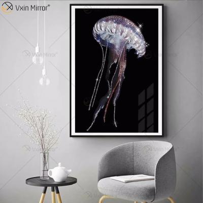 China Home Decoratiove Custom Design European Abstract Crystal Wall Art Porcelain Painting WXMA-53 for sale