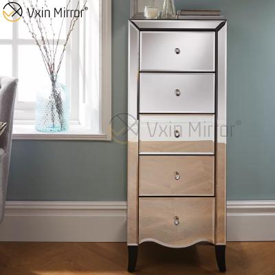 China (Other) Vxin WXF-007 Crystal Mirrored Nightstand Side Adjustable Elegant Living Room Silver Glass Bedside Table for sale