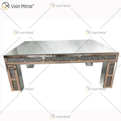 China WXF-701 Modern Customized End Table Crushed Diamond Homemade Silver Coffee Table for sale