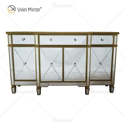 China (Housewares Other)WXF-027-1 Adjustable Luxury Mirrored Glass Closet Cabinet With Muti Drawers for sale