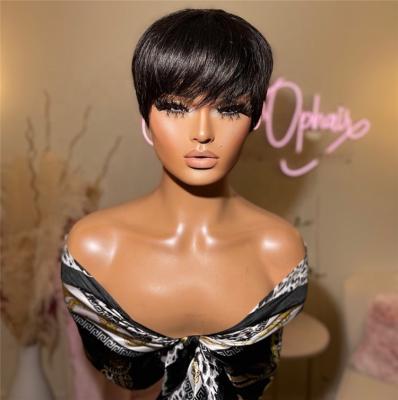 China Hair Bouncy Curly Wig With Bangs Bangs Short Bob Cheap Full Machine Made Glueless Wigs For Black Women Body Remy Brazilian Pixie Cut W for sale