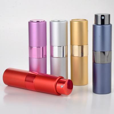 China Travel 5ml 10ml 15ml Twist Aluminum Atomizer Easy Pocket Travel Refillable Pen Design Refillable Perfume Spray Bottle for sale