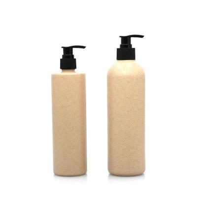 China Eco-friendly Recycable Wheat Biodegradable Straw 30ml 300ml 500ml Shampoo Lotion Plastic Bottle With Pump Dispenser for sale