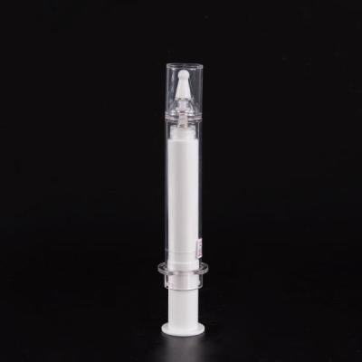 China Recycable 10ml 15ml Syringe New Design Plastic Cosmetic Syringe Shaped Syringe Airless Bottle For Hydraulic Lifting for sale