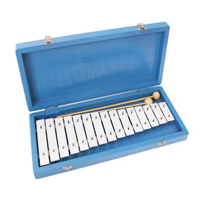 China Aluminum Musical Instrument Xylophone Music Notes Metal Xylophone With Wooden Box for sale