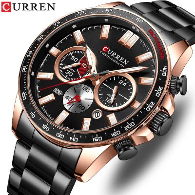 China 2023 New CURREN 8418 Chronograph Watches Male Luxury Chronograph Wristwatches Waterproof Stainless Steel Luminous Watch For Men for sale