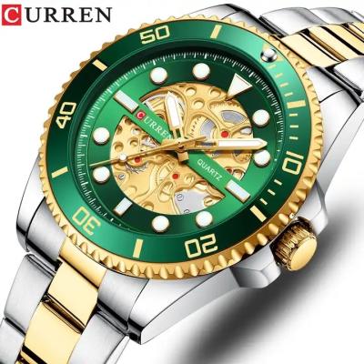 China CURREN Waterproof Wristwatches 8412 Men Waterproof Stainless Steel Watch Rotating Cover Quartz Watches Mens Luxury Sports Watches For Men for sale