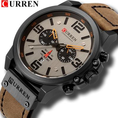 China CURREN Chronograph 8314 Multifunctional Men's Chronograph Luminous Watches Luxury Waterproof Quartz Leather Watch for Men for sale