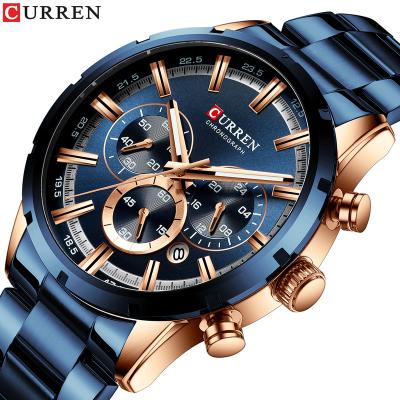 China Hot Men's Watches CURREN 8355 Chronograph Top Brand Wristwatch Quartz Clock Luxury Waterproof Watch For Men's Relogio Masculino Chronograph for sale