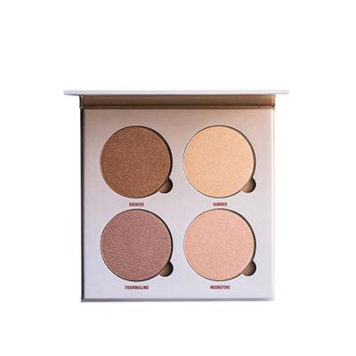 China Durable Sunscreen Waterproof Scanlon Private Label 4 Color Highlight Palette for sale