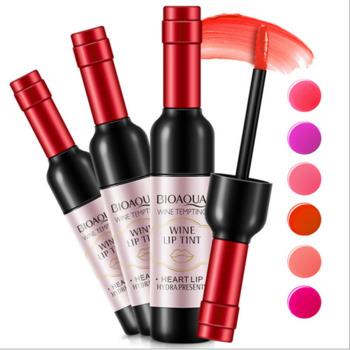 China Waterproof Lip Gloss Liquid Lipstick Sexy Private Label Bottle Wine Color for sale