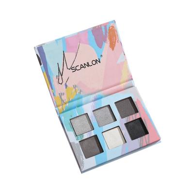 China Hot Sale 6 Colors Waterproof Eyeshadow Palette Private Label Gray Shimmer Matte Eye Shadow Palette OEM for sale