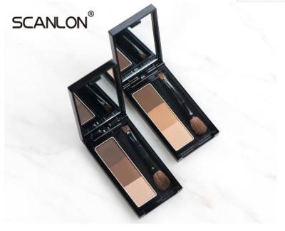 China SXANLON High Quality Waterproof 3 Colors Brow Powder, Professional Eyebrow Makeup Kit With Mirror And Brow Brush for sale