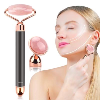 China Pigment Removal 2 IN 1 Electric Vibrating Jade Roller Massager For Gua Sha Scratch for sale