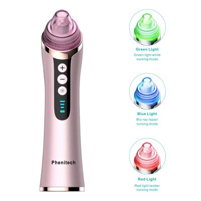 China Powerful Dye Removal Vacuum Blackhead Remover Machine Nose Blackhead Remover With 4 Spare Tips for sale