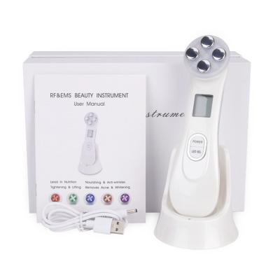 China Face Lift 5 in1 RF Electroporation Face Beauty Machine Radio Frequency LED Photon Skin Rejuvenation and EMS Mesotherapy Tightening Tool for sale