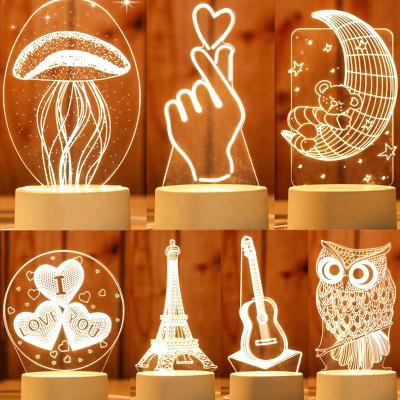 China Change Colors Amazon Best FBA Drop Shipping Home Decor Light For Kids Bedroom Gift 3D Acrylic Table Lamps Usb Acrylic Night Light for sale