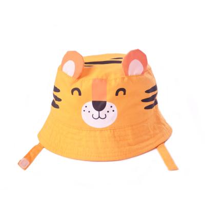 China Kids 100% Cotton Bucket Hat Baby Summer Cartoon Tiger Bucket Hat Baby for sale