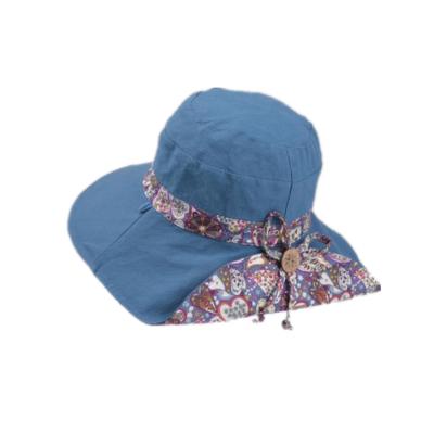 China Character Fisherman Bucket Outdoor Hats With String Strap Sun Protective Hat For Woman for sale