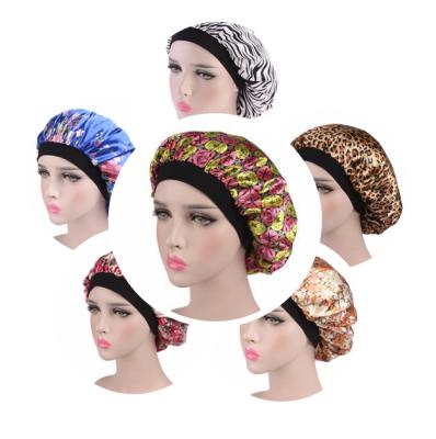 China Decorate Custom Logo Women Designer Satin Ladies Bonnet Silk Hair Bonnet for sale