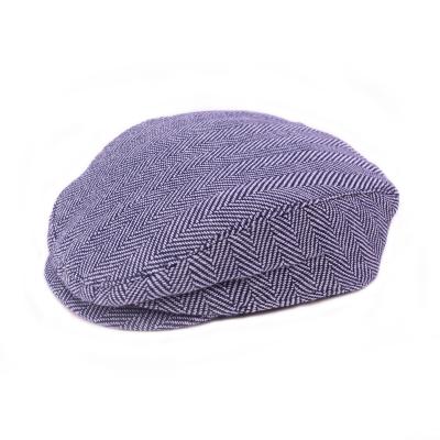 China Simple Newborn Infant Baby Stripe Character Cotton Ivy Hats Newsboy 100% Flat Hats for sale