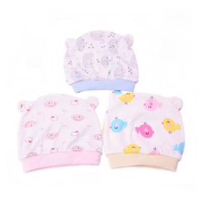 China Imitate Animal Cute Newborn 100% Cotton Baby Beanie Hat With Animal Prints for sale