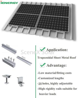 China Chinese factory Solar trapezoidal metal roof racking system Solar Mini Rail With EPDM SX-SPR-02 for sale