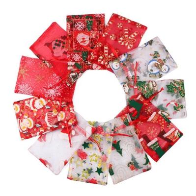 China Christmas gift bag factory hotsale Christmas mesh Santa bags for kids drawstring gift and candy bags for sale