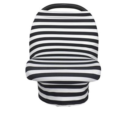 China Nursing Stretch Cover Stock Striped Pattern Polyester Blend Baby Car Seat Cover Care for sale