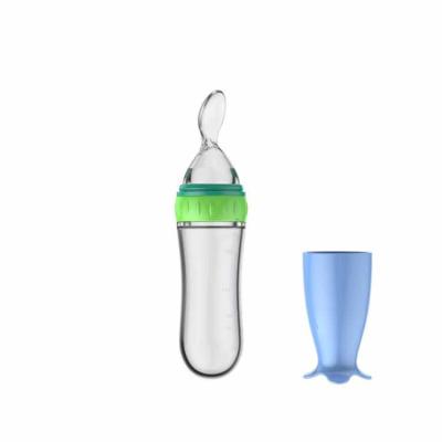 China New Baby BPA Soft-Tip Silicone Food Bottle 90ml Free Complementary Rice Cereal Complementary Food Bottle for sale