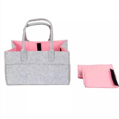 China Mummy Bag Accept Customized Color Felt Diaper Bag Trolley Baby Packing Diaper Bag for sale