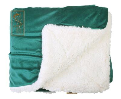 China Factory Direct Disposable Forest Green Canton Forest Green Mink Blanket High Density Double Layer Fleece Blanket for sale