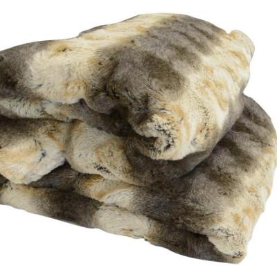 China Disposable Safari Fur Striped Dark Brown Throw Weight Sheep Faux Fur Sensory Cover Blanket for sale