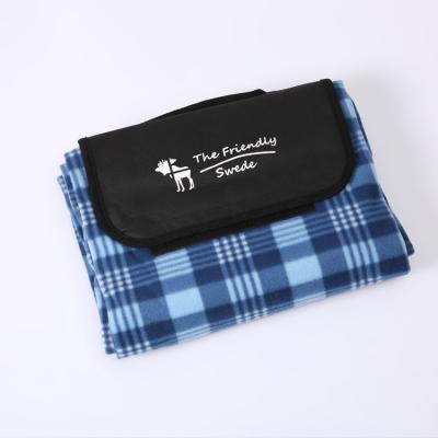 China 2018 Best Quality Travel Blue Plaid Printed Picnic And Picnic 100 Polyester Outdoor Custom Blanket XLDC-5 for sale