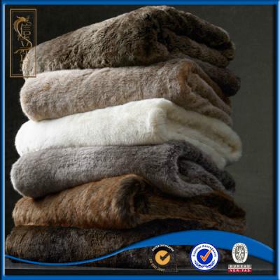 China Disposable Luxury Blanket 100%Polyester Faux Fur Folding Double Covering Brand Rabbit Blanket for sale