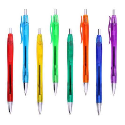 China Cheap promotional business normal hot sale translucent plastic ballpoint pen with logo custom ballpoint pen for sale