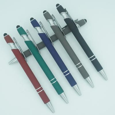 China Logo Stylus Metal Ball Pen Normal Promotional Rubberized Soft Touch Touch Screen For Business for sale