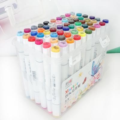 China Wholesale Bright Colors Durable Two Heads Alcohol Multi-colors Marker Pens For Art Drawing for sale